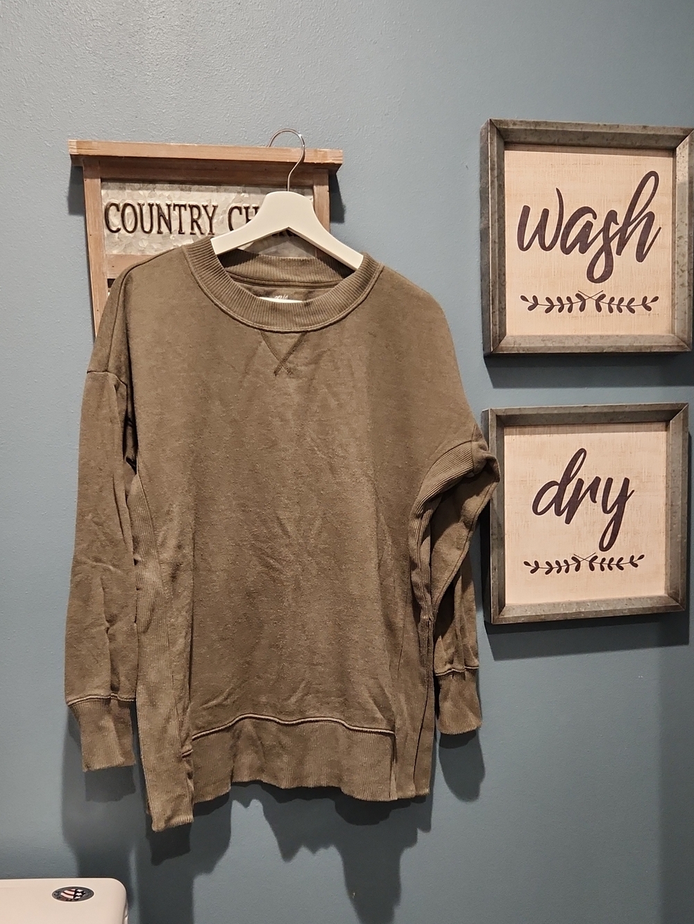 aerie Olive Crewneck Sweatshirt for Men